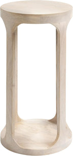 Kate and Laurel Dahl Wooden Round Drink Table; 12 x 23; Whitewash; Transitional - Image 8