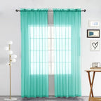 SpaceDresser Sheer Voile Window Treatment Rod Pocket Curtain Panels by SpaceDresser