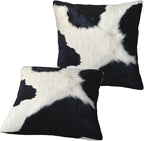 Black and White Western Cow Print Pillow Covers 18x18 Set of 2, Cowhide Accent - Image 9