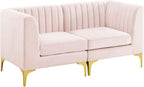 Modway EEI-4346-PNK Triumph Channel Tufted Performance Velvet Loveseat - Image 3