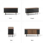 47''W Black Cabinet with Storage, Media Console, Tambour TV Stand, Television - Image 3