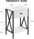 VECELO Nightstands Set of 2, Modern Bedside End Tables, Night Stands - Image 2