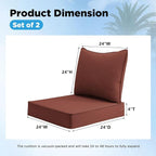 Sunbrella Outdoor Deep Seat & Back Cushion Set, 24 x 24 Inch Water Repellent - Image 3
