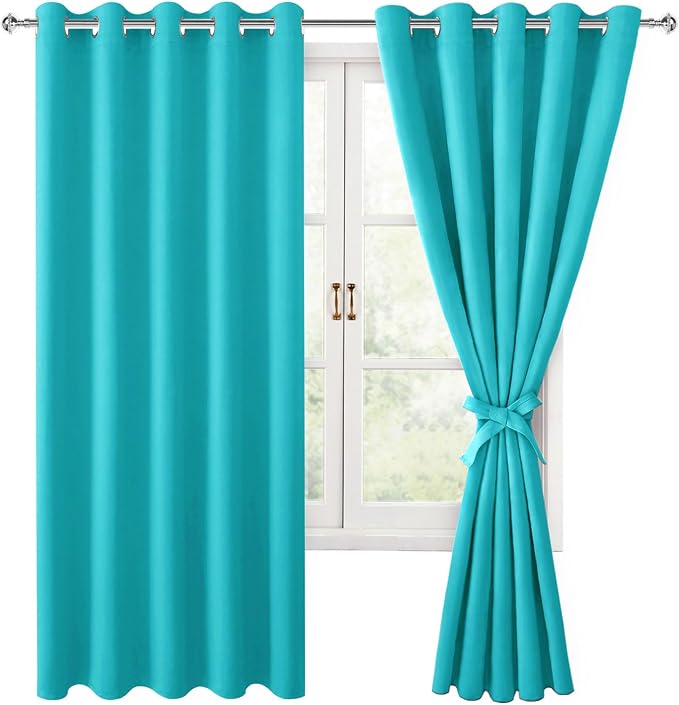 Blackout Curtains for Bedroom, 60 x 72 Inch, 2 Panels | Thermal Insulated & by Hiasan