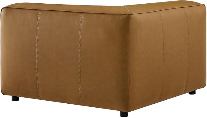Modway Auren Vegan Leather Corner Modular Chair in Camel - Image 8