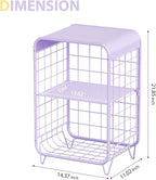 APEXCHASER Cute Kids Nightstand, Metal Side Table, 3 Tier End Table - Image 3