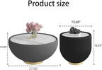 Round Marble Coffee Table Set of 2, 2 Piece White Coffee Table and End Table - Image 2