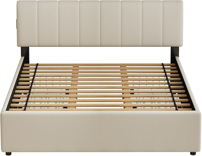 King Size Upholstered Platform Bed - Image 11