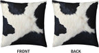 Black and White Western Cow Print Pillow Covers 18x18 Set of 2, Cowhide Accent - Image 2