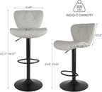 Nalupatio Modern Bar Stools Set of 3, Adjustable Faux Leather Upholstered - Image 2