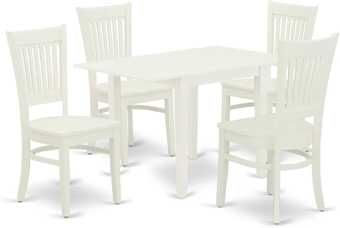 East West Furniture NDVA5-LWH-W 5 Piece Dining Table Set by EastWestFurniture