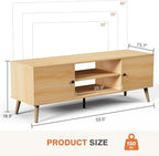 Sweetcrispy TV Stand for 55 60 inch TV, Modern Mid Century Entertainment Center - Image 3