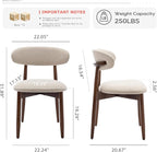 COLAMY Wooden Dining Chairs Set of 4, Modern Fabric Upholstered Kitchen Side - Image 2