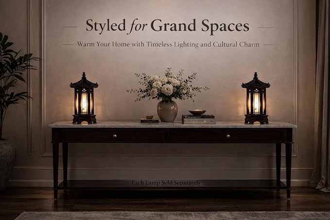 Antique Alive Traditional Korean Wood Lamp | Handmade Asian Oriental Table - Image 4