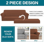 Turquoize Stretch Sofa Slipcover 2 Pieces Sofa Cover Couch Cover - Image 4