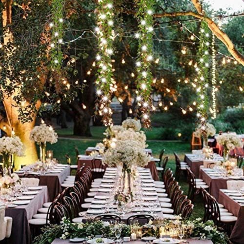 Artificial Hanging Vine, 10 Pcs Weeping Willow Plastic Plants Greenery Leaves Faux Ivy Garland Fake Plant UV Resistant Indoor Outdoor Garden Door Wall Baskets Wedding Party Table Decoration Green Red - Image 6