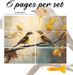 6 Sheets Birds Rub on Transfers - Image 2