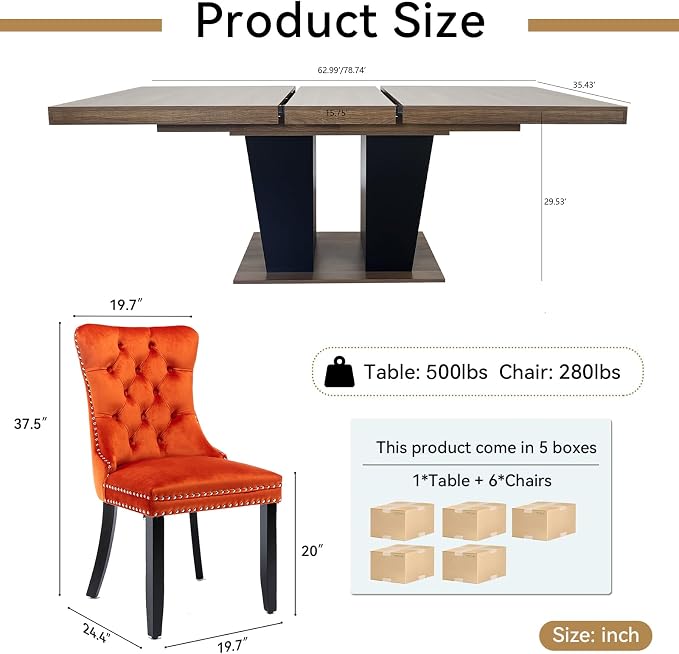 Henf 7 Pieces Extendable Dining Table Set - Image 7