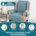 Turquoize 100% Waterproof Wing Chair Cover Wing Armchair Slipcovers Chair Couch - Image 2