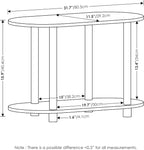 Furinno Turn-N-Tube No Tools Modern Oval Side Table, Bauhaus Oak/Beige - Image 3