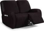 ANARACHON Leather Look Loveseat Recliner Cover, 6-Pieces Stretch Dual Recliner by ANARACHON