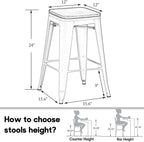 HAOBO Home Modern Industrial Metal Barstool Counter Height Stools Dining Chair - Image 2