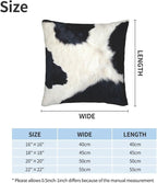 Western Cow Print Black and White Pillow Covers 20x20 Set of 2, Cowfur Print - Image 3