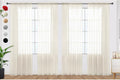 SpaceDresser Ivory Sheer Curtains 4 Panels Rod Pocket Semi-Sheer Curtain 90 by SpaceDresser