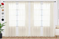 SpaceDresser Ivory Sheer Curtains 4 Panels Rod Pocket Semi-Sheer Curtain 108 by SpaceDresser