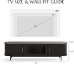 POVISON Fully-Assembled Mid Century Modern TV Stand, Sliding Tambour Door - Image 4