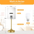 Fenmzee Gold Nightstand Bedroom Lamp - Image 4