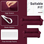 Peryiter 2 Pcs Sofa Covers Couch and Loveseat Covers Set Stretch Sofa Slipcover - Image 5