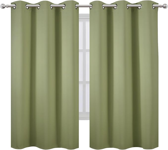 Blackout Curtains 42 x 63 inch/Sage Green Curtains Set of 2 Panels/Thermal - Image 2