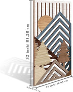 IARTTOP Abstract Mountain Wood Wall Art Large geometric Forest Pine Trees - Image 3