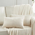 Fancy Homi 2 Packs Cream Long Lumbar Decorative Throw Pillow Covers 16x24 Inch by Fancy+Homi