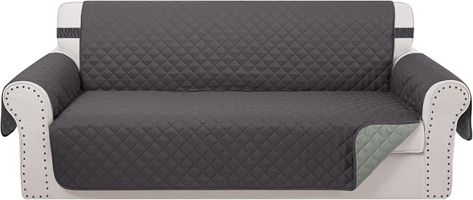 Reversible Oversized Sofa Covers, XL Sofa, Dark Grey/Light Grey by LuxshareHome