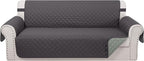 Reversible Oversized Sofa Covers, XL Sofa, Dark Grey/Light Grey by LuxshareHome