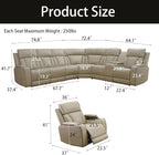 A Ainehome Furniture Reclining Sectional Sofa Set, Breathing Leather Furniture - Image 2