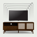 Calista TV Stand 1 Drawer 2 Door – Chestnut Finish Media Console - Image 4