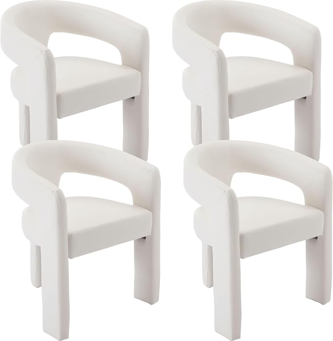 BESTANO Set of 4 Modern PU Leather Upholstered Dining Chairs by BESTANO