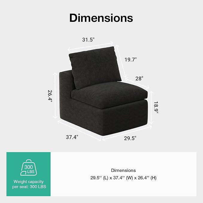 Novilla Modular Cloud Couch, Modern Sectional Sofa - Image 2