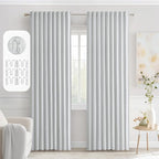 MIULEE Greyish White Back Tab Blackout Curtains 52x84 Inch Length 2 Panels | by MIULEE