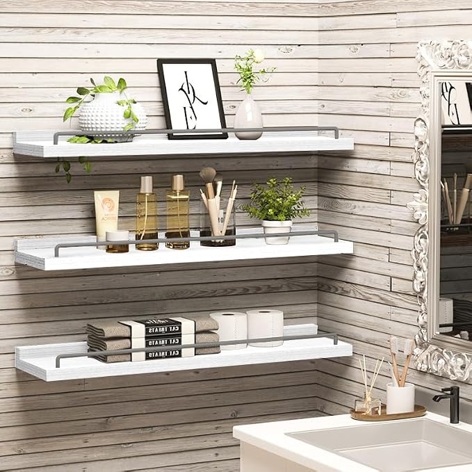 RYOFOBETTO 22 inches Long Floating Shelves, Bathroom Decor Shelves Over Toilet - Image 2