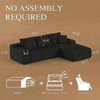 96" L Shaped Modular Sectional Sofa, Boneless Cloud Couch - Image 2