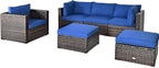 Tangkula 6 Pieces Wicker Patio Furniture Set, PE Rattan Outdoor Sectional - Image 9