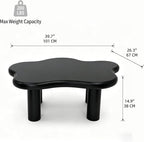 40" Cloud Coffee Table with 4 Round Table Legs, Modern Irregular Center Table - Image 2