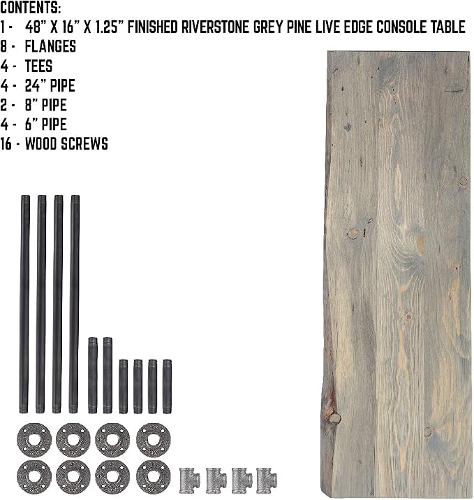 Restore by Pipe DÉCOR Live Edge Wood Console Table 48 in. x 16 in. x 34 in. - Image 8