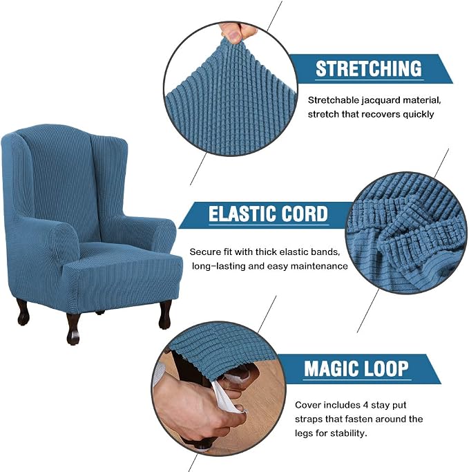 H.VERSAILTEX Wing Chair Slipcover Chair Covers - Image 3