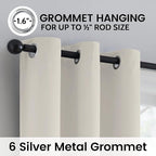 SimpleHome Cream 100% Blackout Curtains Room Darkening Living Room 72 Inch | - Image 6