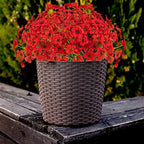 Outdoor Artificial Fake Flowers,24 Bundles UV Resistant Faux Outdoor Plastic Flower Plants for Outside Indoor Decorations(Red) - Image 4